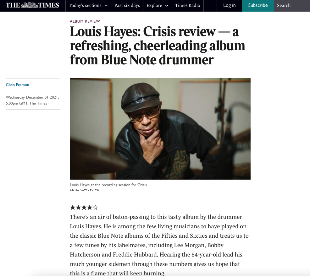 Louis Hayes: Crisis review — a refreshing, cheerleading album from Blue Note drummer